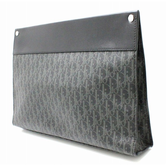 Dior Trotter Christian Clutch Bag  Black Leather - Picture 1 of 8